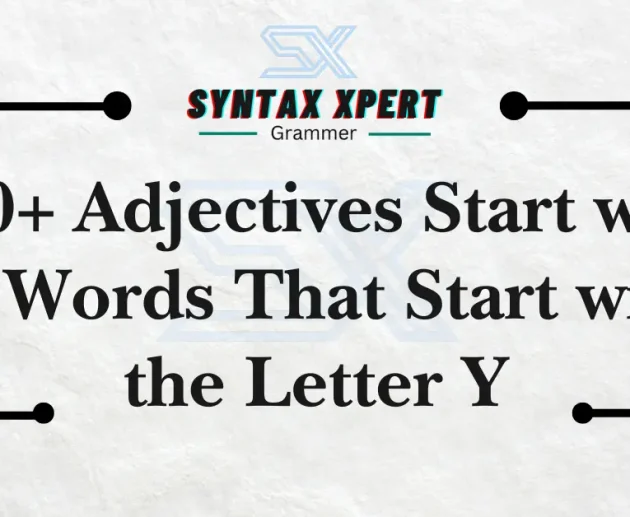 Adjectives Start with Y