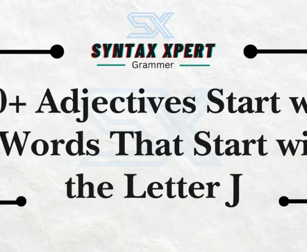 Adjectives Start with J