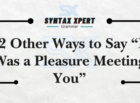 It Was a Pleasure Meeting You