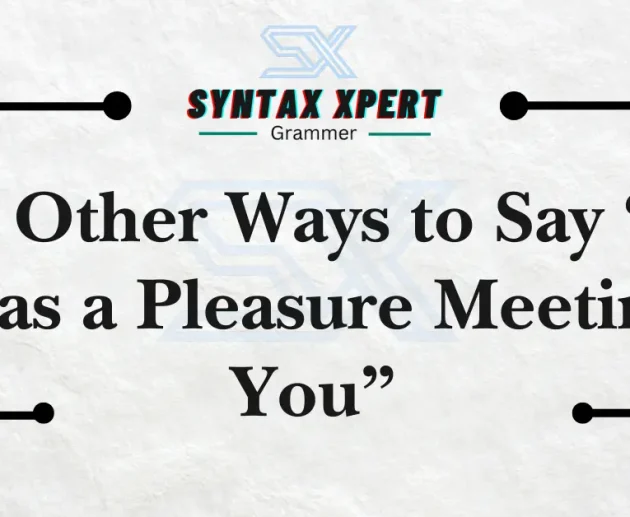 It Was a Pleasure Meeting You