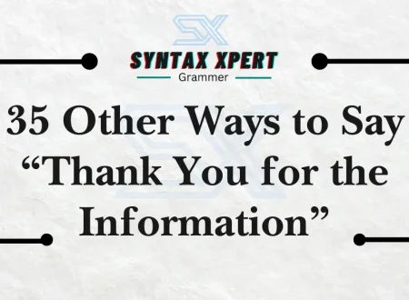 Thank You for the Information