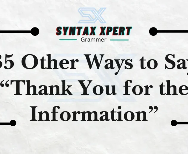 Thank You for the Information