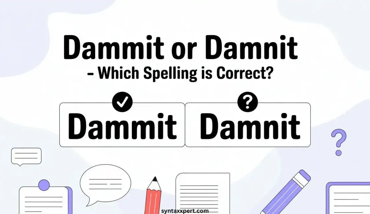 “Dammit or Damnit spelling difference explained with examples and correct usage”